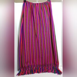 Vintage Mayan Imports Multi-color Striped Women's Skirt Made In Guatemala Size M